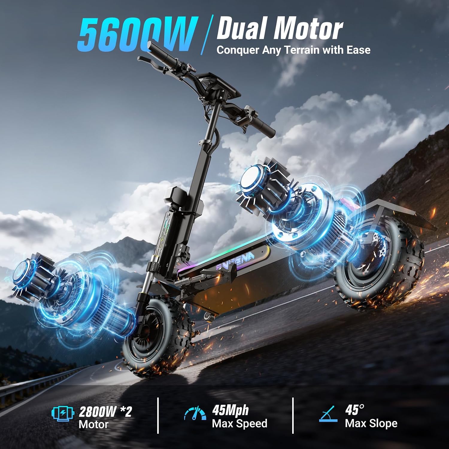 Electric Scooters Adults- 5600 - огляд і ціна 60V 5600W Dual Motor Electric Scooter
