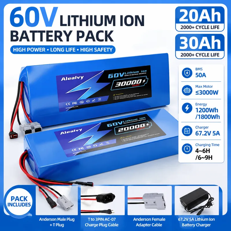 Aleaivy 60V 20AH 30AH 21700 Li - огляд і ціна 60V 30Ah Electric Scooter Battery